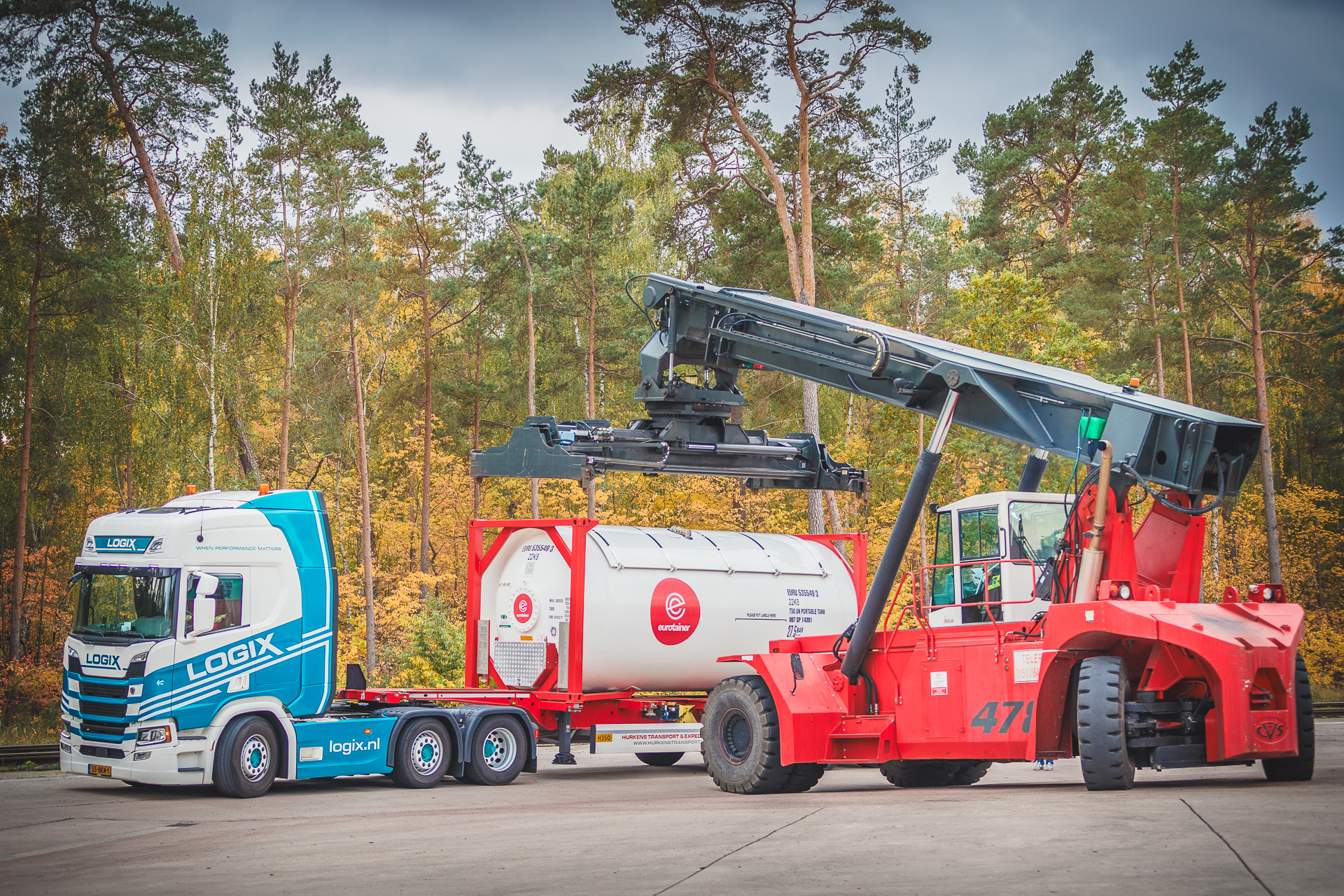gas tank container loaded in truck - eurotainer
