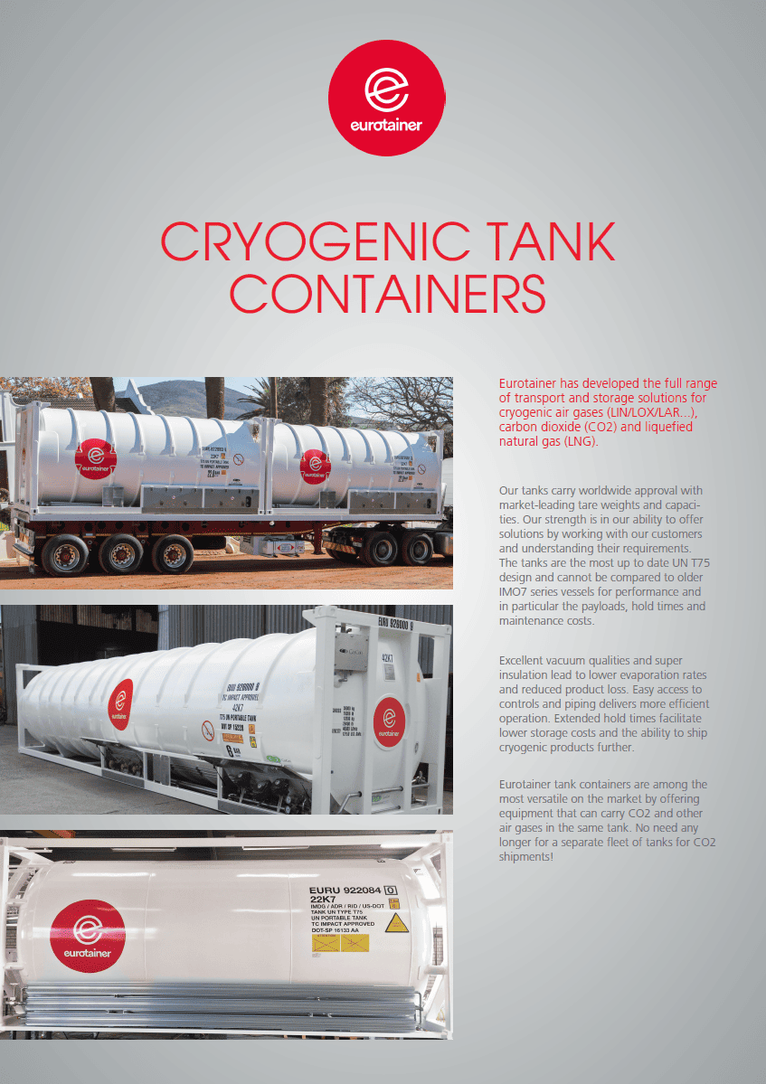 Eurotainer Cryogenic Tank Containers solutions for air gases