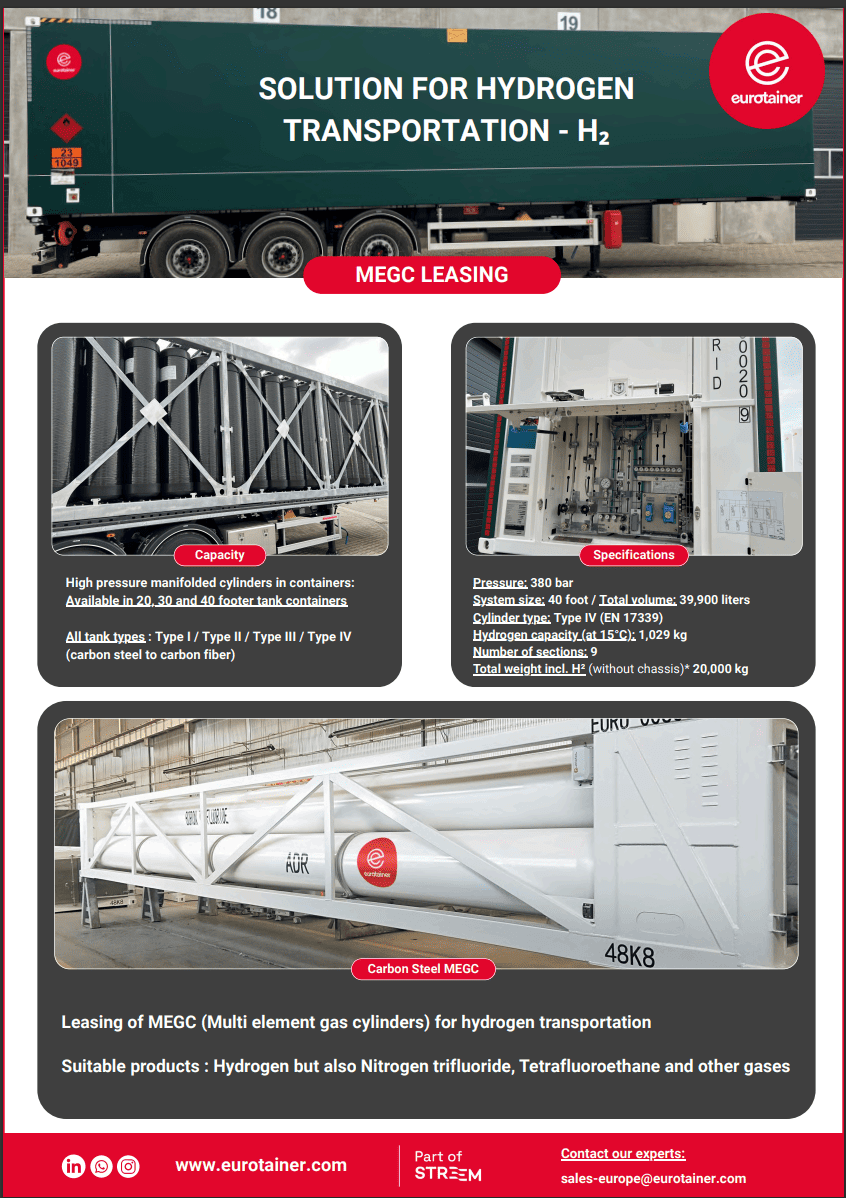 Hydrogen Tank Container MEGC - Eurotainer 2025 brochure