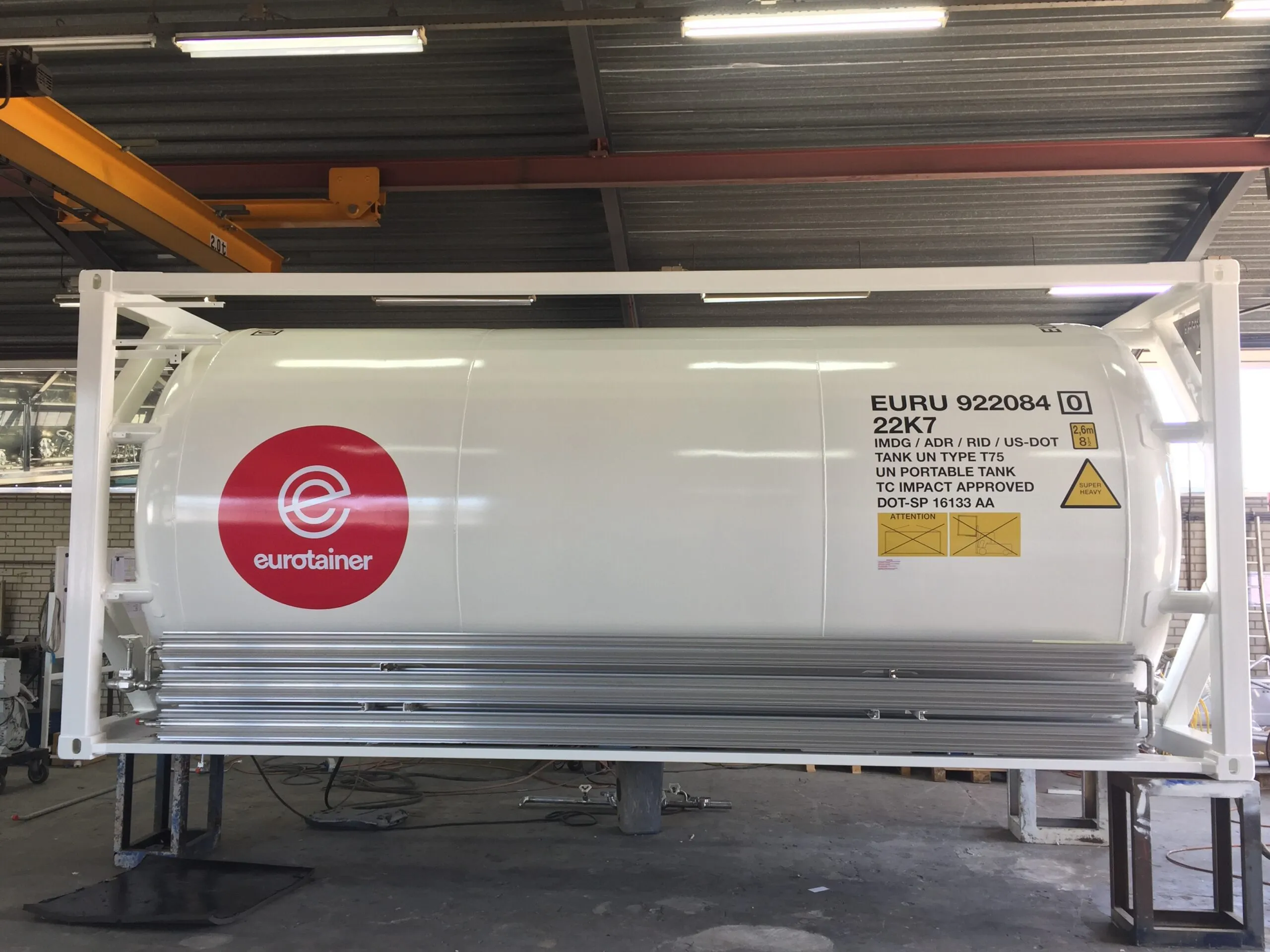 cryogenic tank container on depot eurotainer