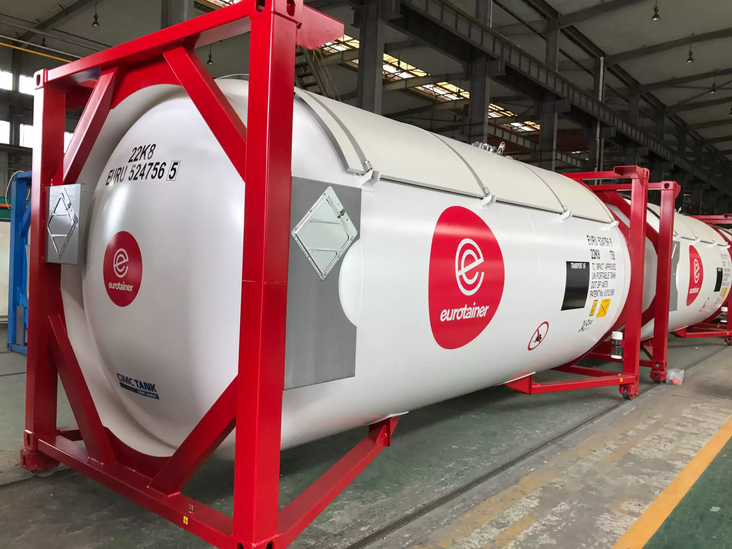 tank container gas on depot eurotainer