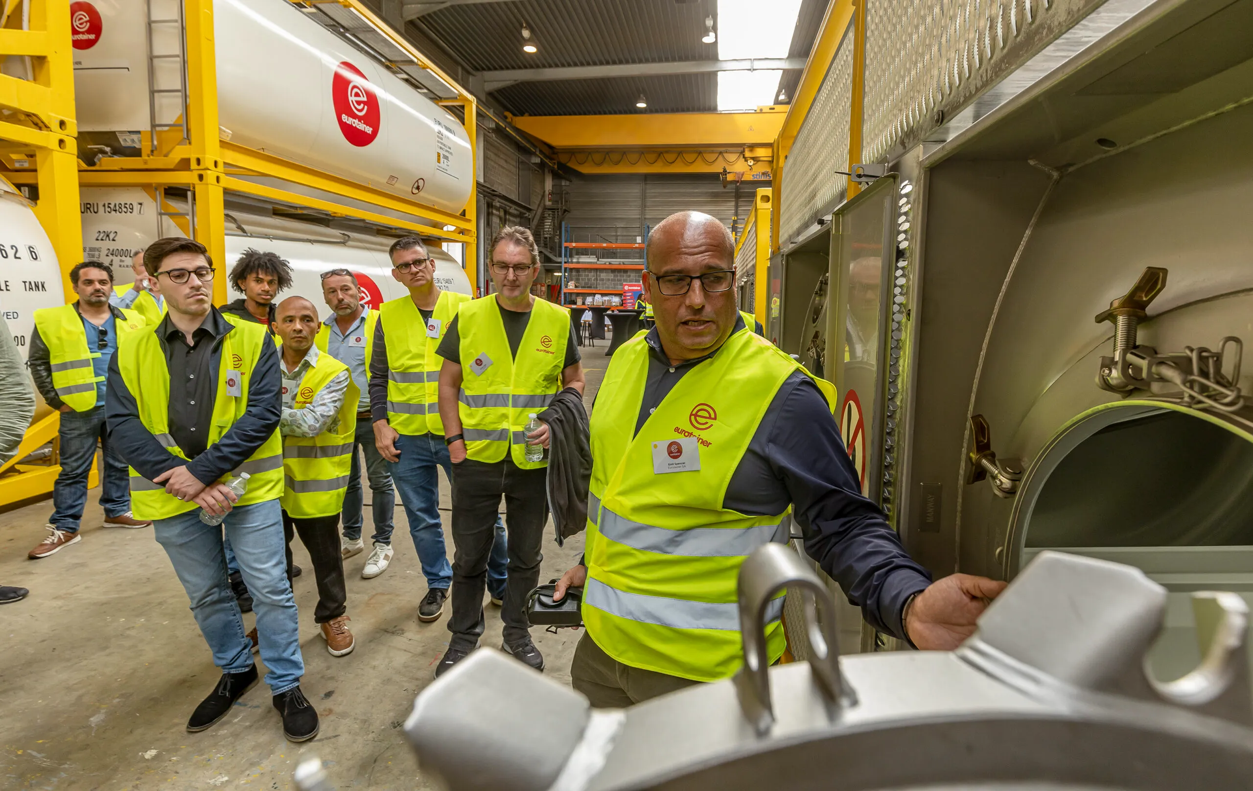 tank container training in depot with employees