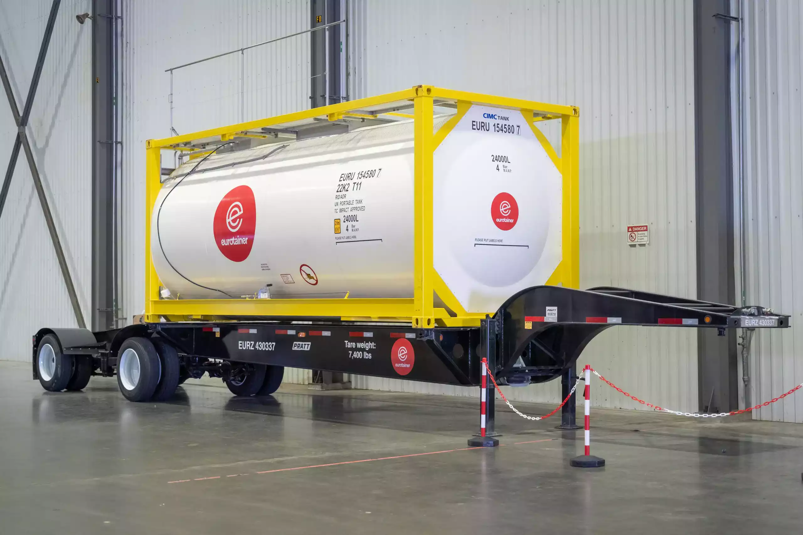Liquid tank container on chassis - eurotainer