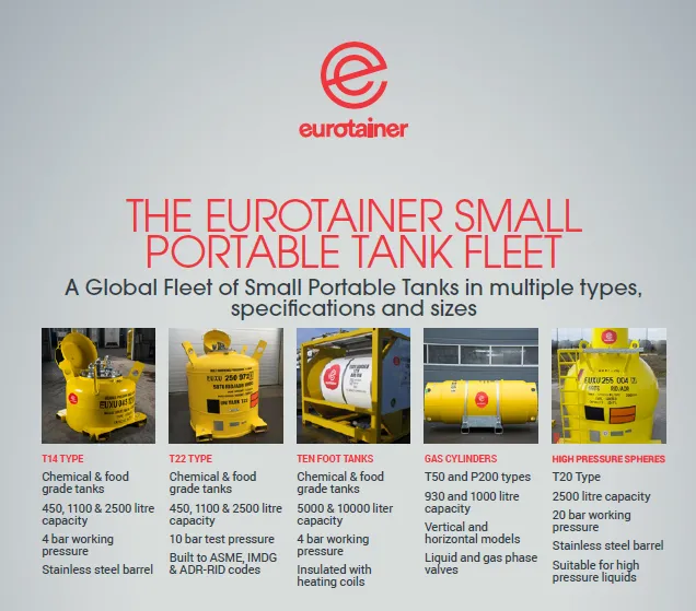 small portable tank container type of fleet - eurotainer