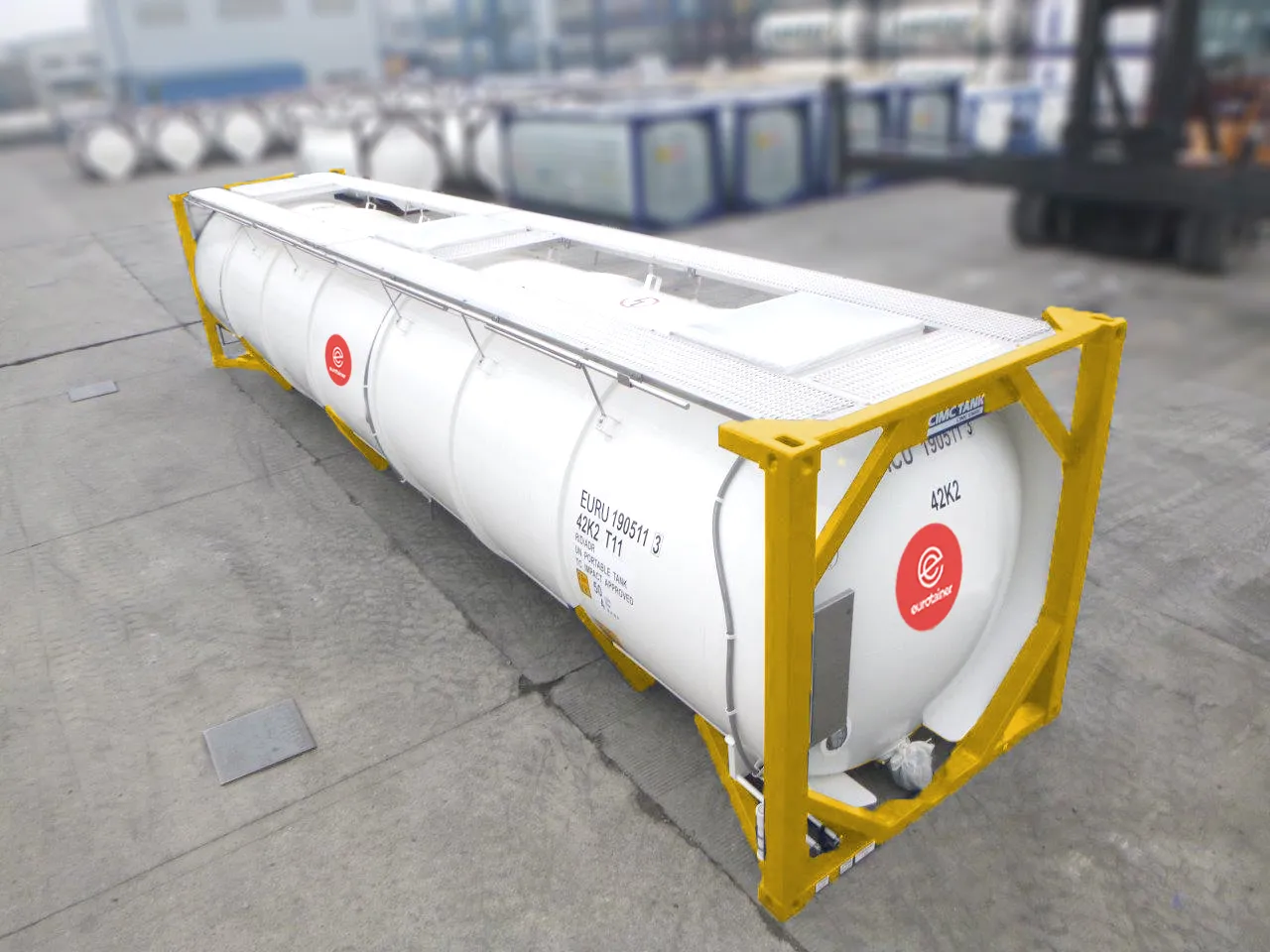 Liquid tank container 40 foot on depot specialized products - eurotainer