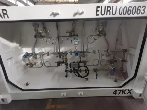 MEGC Tank container rear with valves - eurotainer