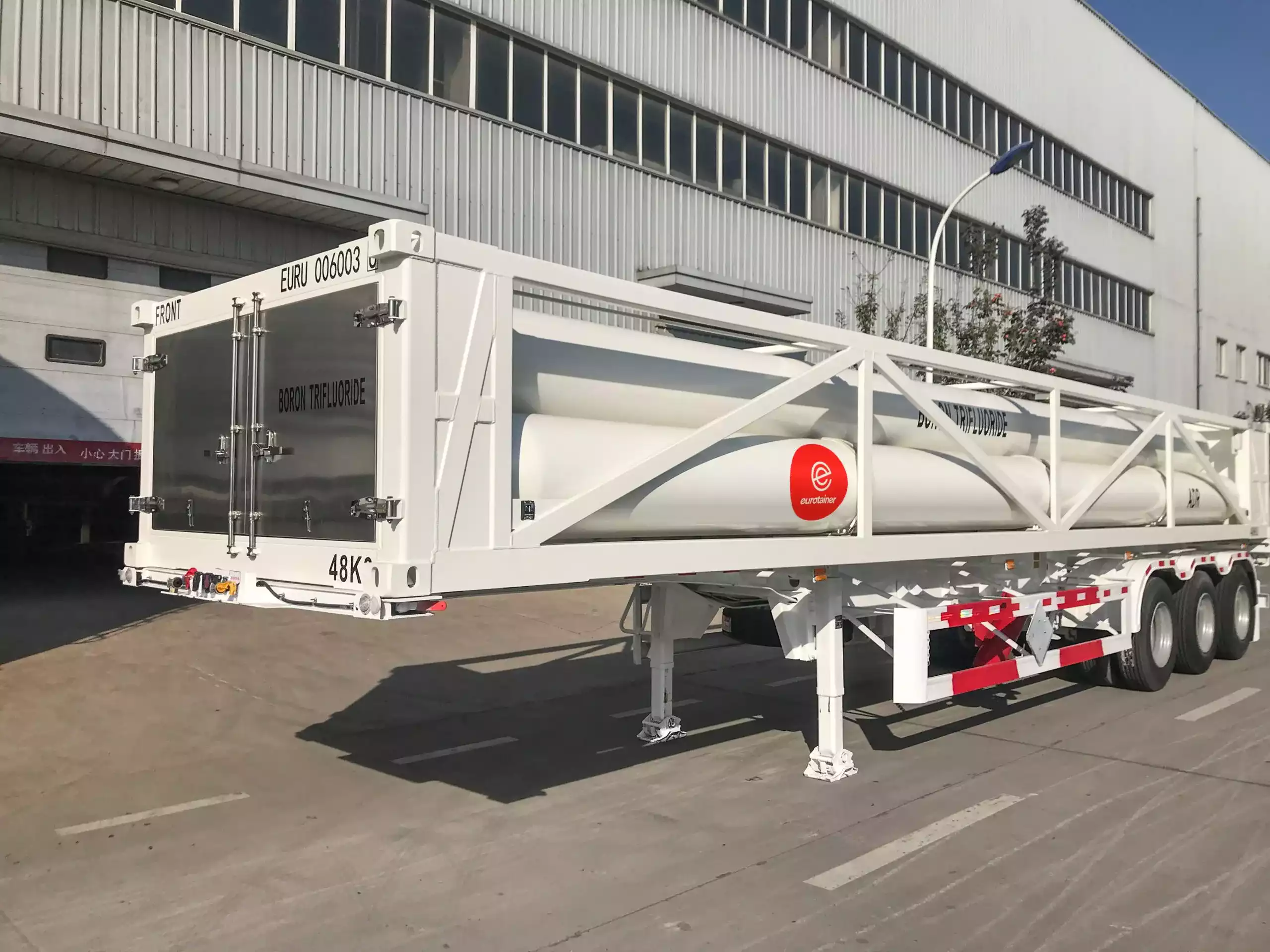 MEGC tank container with chassis on depot - eurotainer