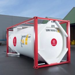 Gas tank container T50 storage on depot - eurotainer