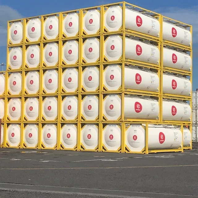 Tank container liquid fleet on depot - eurotainer