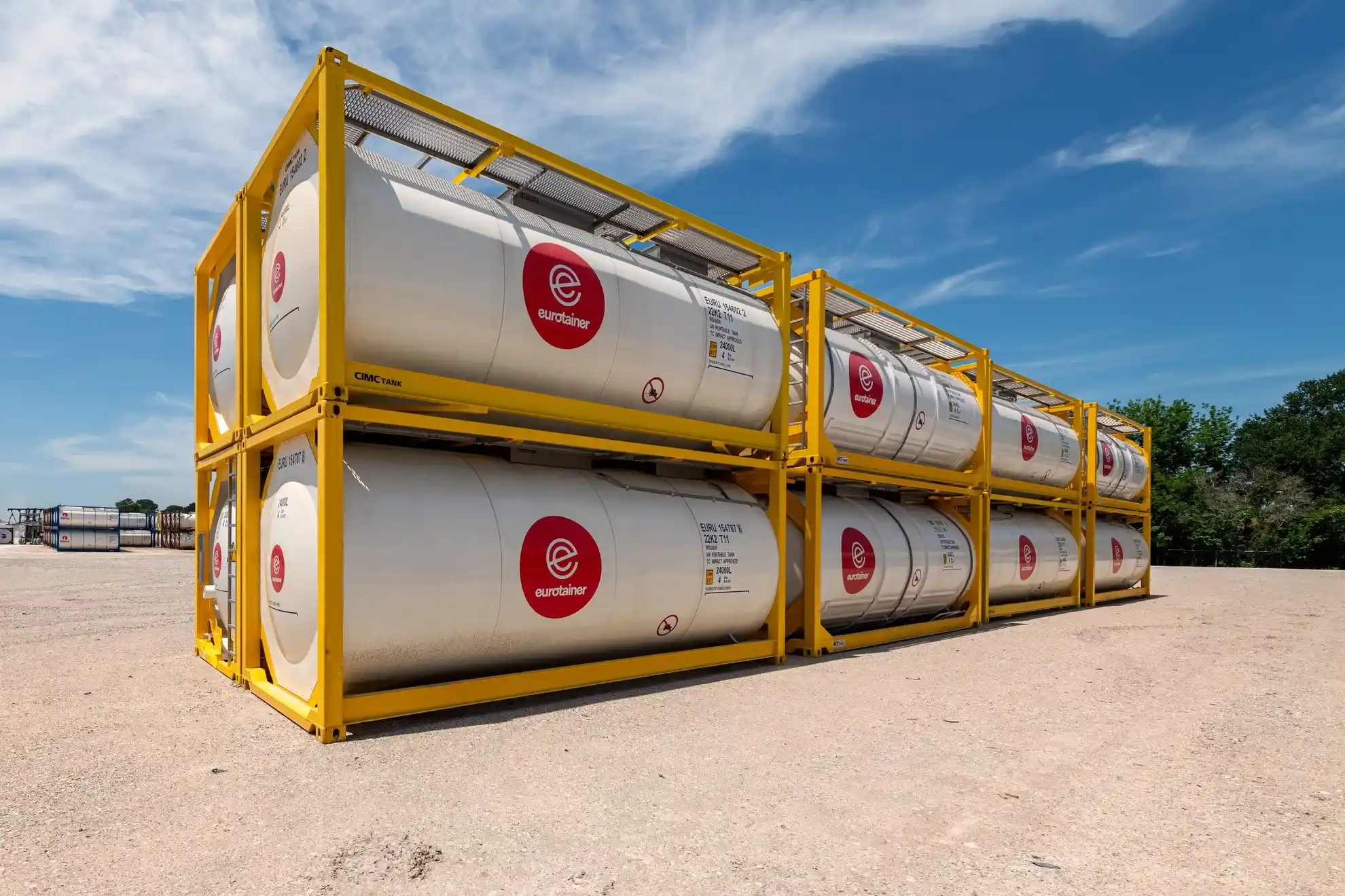Tank containers liquid fleet on depot us - eurotainer