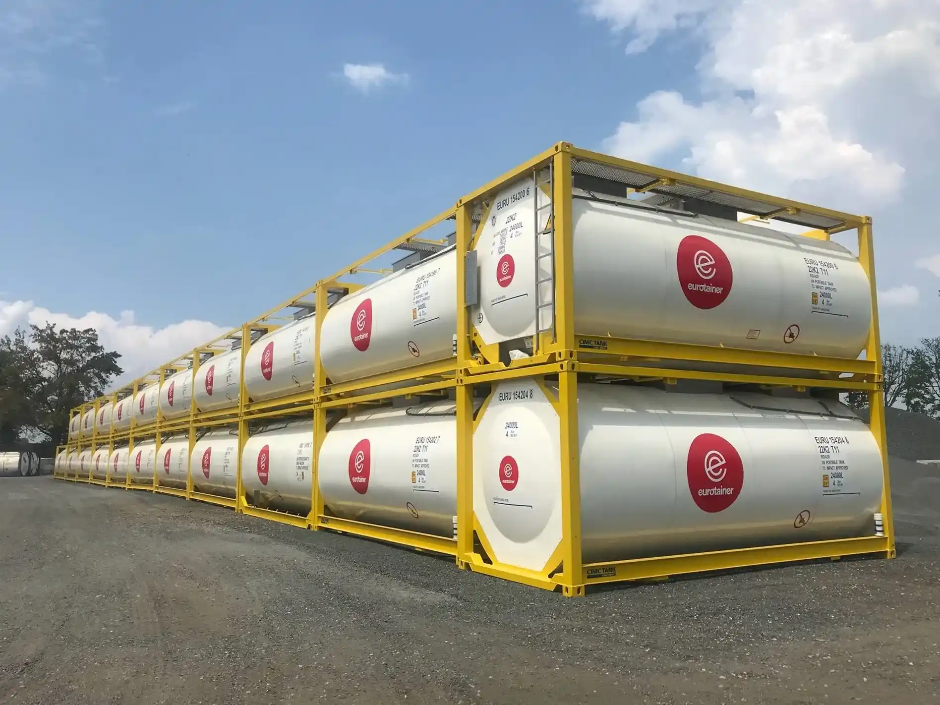 Tank containers liquid fleet storage on depot - Australia Eurotainer