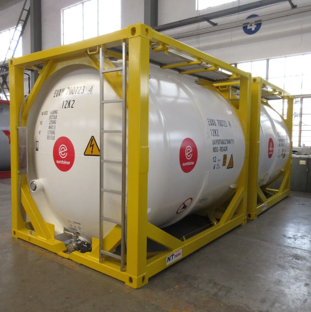 Ten foot tank container liquid large view on workshop - eurotainer